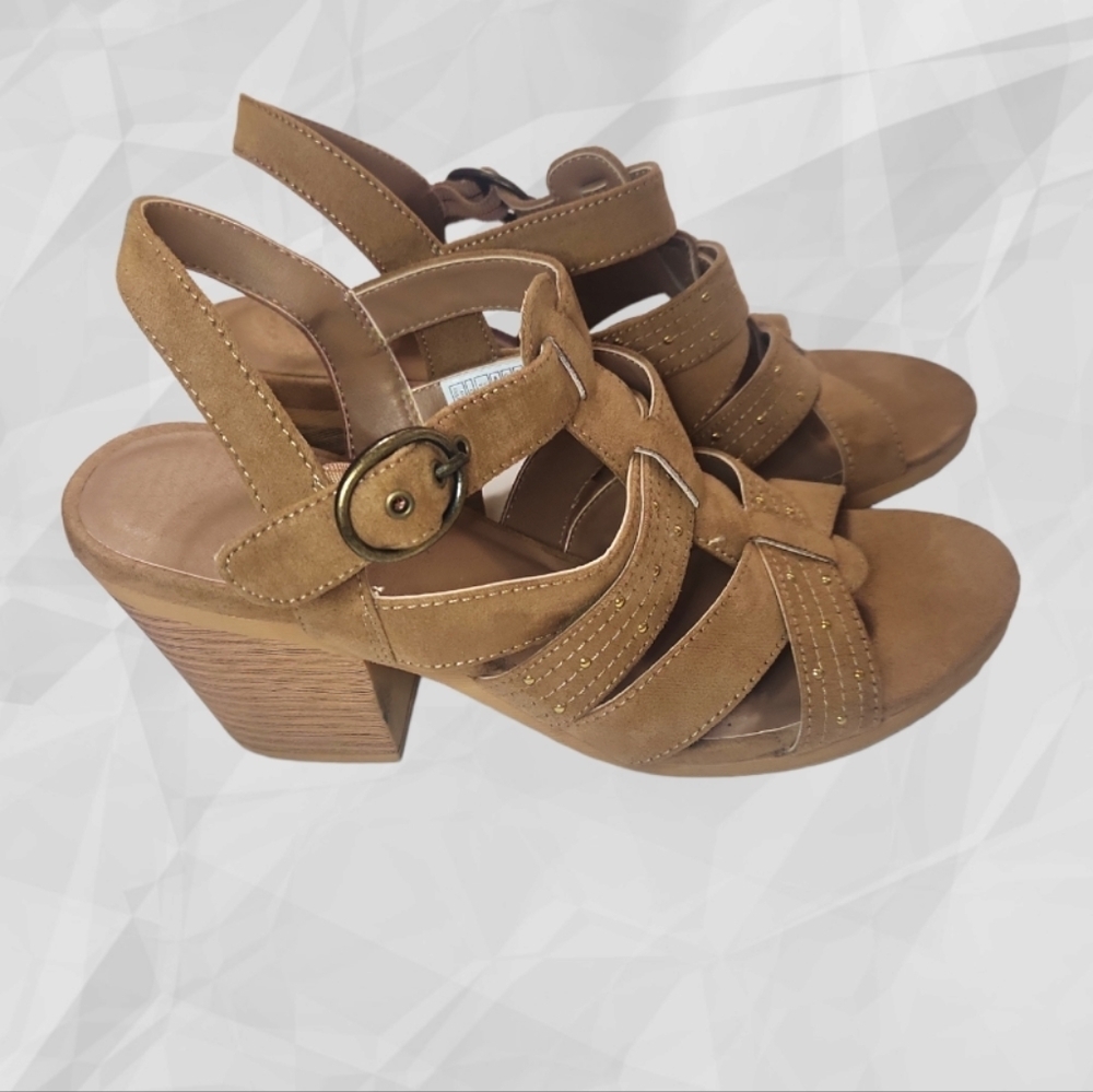 Rocket Dog Strappy Block Heel Sandals Tan 8.5